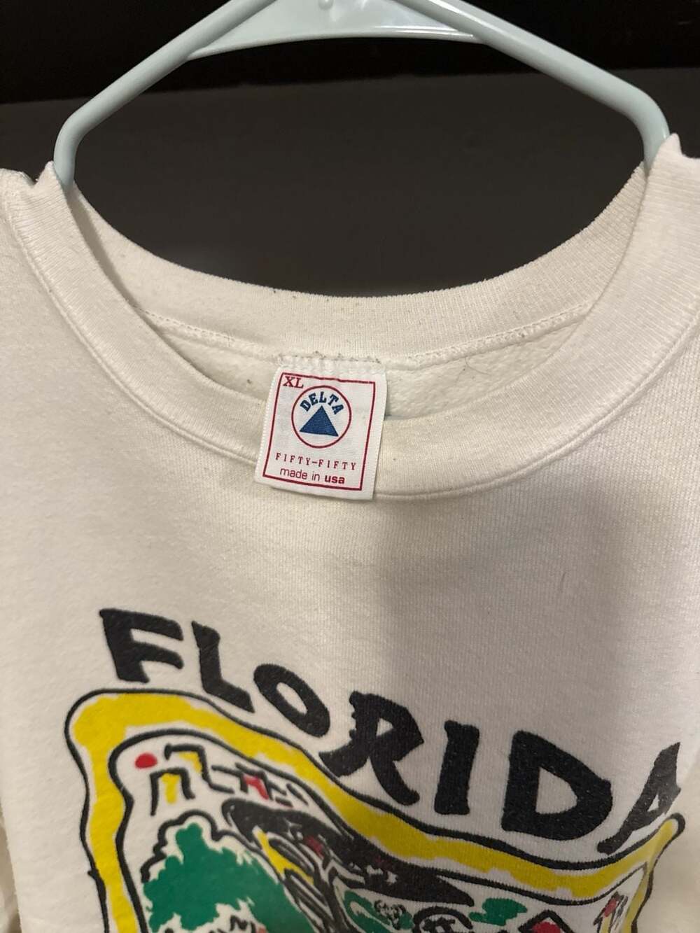 Vintage 90s Delta Florida The Sunshine State Souvenir Graphic Sweatshirt XL - Picture 2 of 3